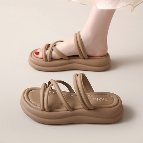 Modern Fashion 여성 발편한 슬리퍼 샌들 통굽 슈즈 X158