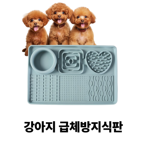 [리리즈] 강아지 고양이 밥꾸 식판 실리콘 미끄럼방지 급체방지 슬로우식기 리킹매트, 1개, 다크스카이