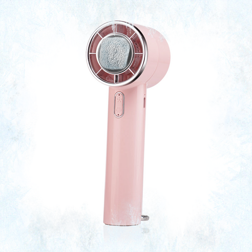 신클퍼 급속 냉각 에어컨 아이스 휴대용 선풍기 3000mAh 손선풍기, 핑크