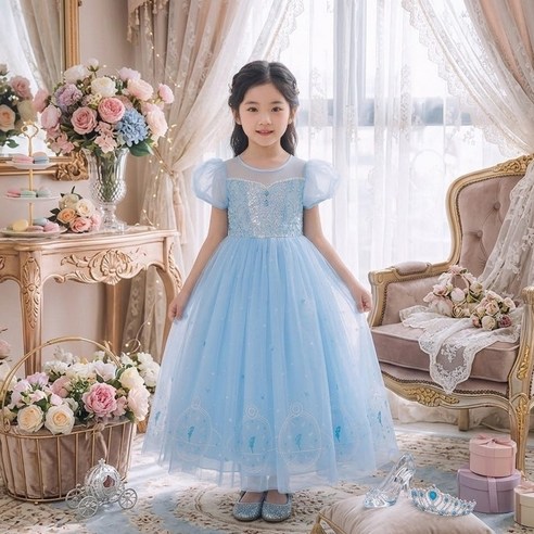 모모토리 자체제작 유아 여아 어린이 아동 로얄 클락 프리미엄 신데렐라 드레스 공주원피스 생일 할로윈