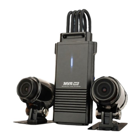 지넷 오토바이 바이크 2채널 FHD 블랙박스 32GB, 그레이(본체), 블랙(카메라), MVR M1