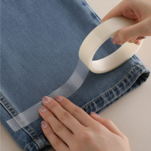 간편한 바지 기장 셀프 수선 양면테이프, 1개, 반투명