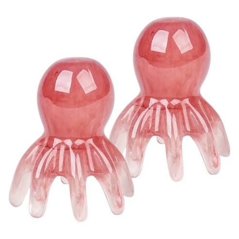 문어괄사 지압 두피 전신 마사지기 1+1 세트, 핑크, 1세트