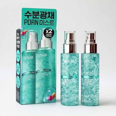 아누아 PDRN 피디알엔 히알루론산 수분 캡슐 미스트 더블기획 세트, 2개, 100ml