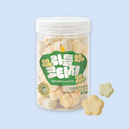바잇미 강아지 리틀코티지 유산균 치즈, 혼합맛(단호박/브로콜리), 30g, 1개