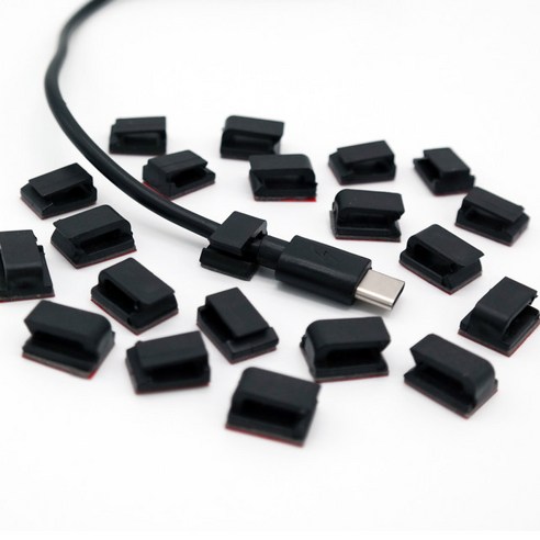 아이앤트 차량용 얇은 선 정리 클립, 30개, 블랙