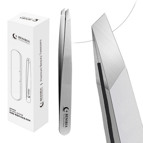 베니비아 정밀 미세모족집게 속눈썹 핀셋 트위저, 실버