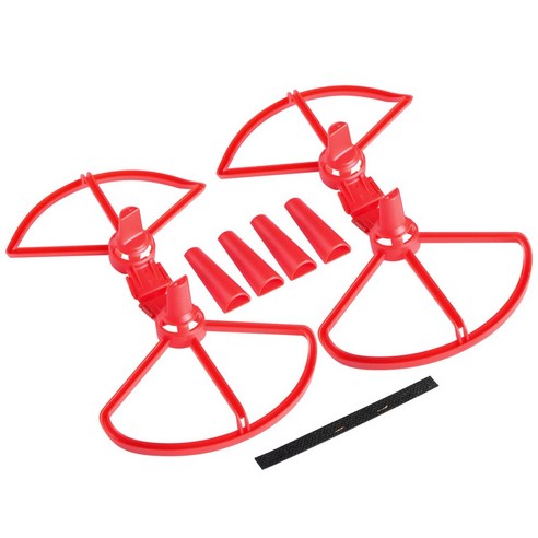 DJI 스파크 프로펠러 가드 착륙다리 세트 드론 충돌 방지 보호링 일체형 액세서리, 1개, (스파크) 보호가드스키드(레드)