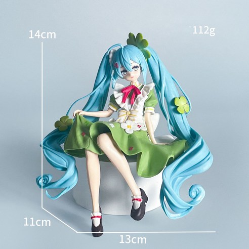 미쿠 피규어 14cm 앉아 있는 하츠네 미쿠 피규어, 1개