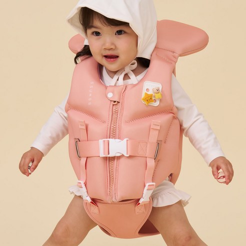 썸쓰 유아 어린이 구명조끼 힙쉴드 15kg 25kg, 핑크, 1개