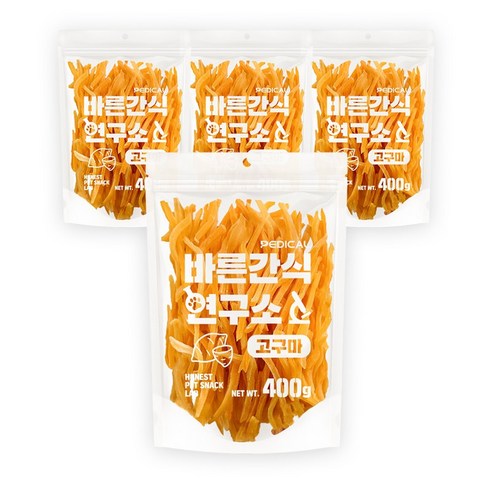 바른간식연구소 고구마 강아지간식, 400g, 4개