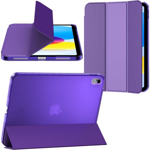 Gtang 아이패드 11세대 A16 10세대 10.9 마그네틱 반투명 슬림 거치대 케이스, Purple, 1개