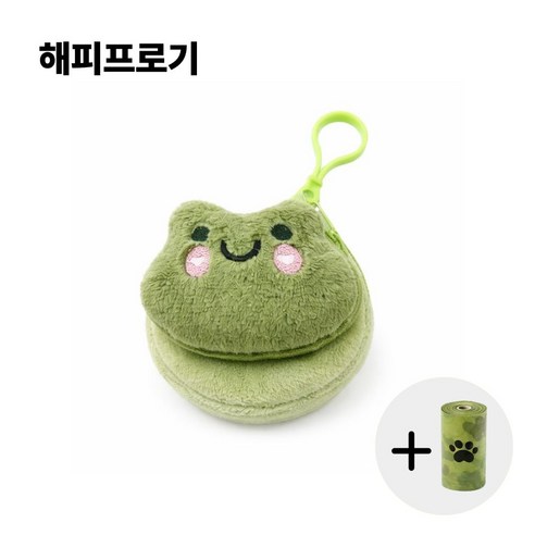 무에브 강아지 귀여운 산책 배변 가방 파우치+봉투 세트, 1개, 1개입, 해피프로기