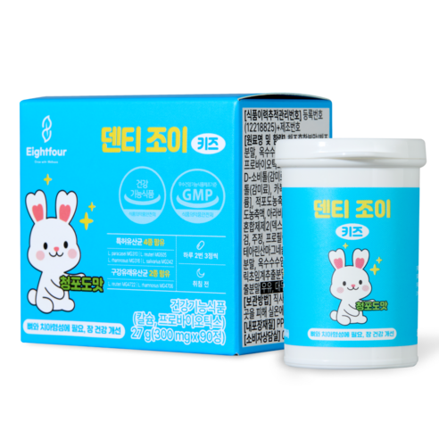 덴티조이 어린이 구강유산균 청포도맛, 1개, 90정