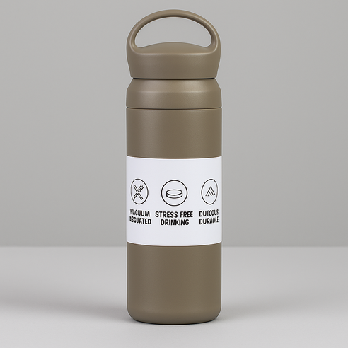 레디박스 손잡이 스탠 텀블러 진공 보온 보냉 이중컵 캠핑용 물병 아이스 워터보틀, 1개, 500ml, 그레이