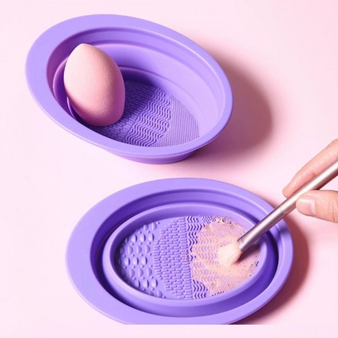 지저분한 메이크업브러쉬 쿠션 퍼프 세척볼 실리콘 세척판 이미지 4