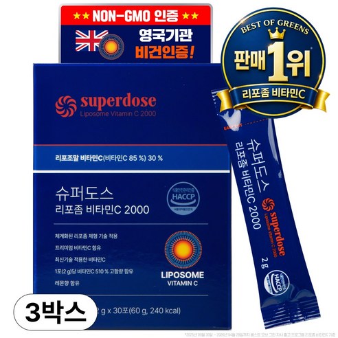 슈퍼도스 리포좀 비타민C 2000, 3박스, 30회분