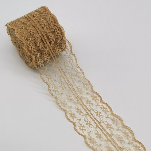 레이스천 밑단 원단 부자재 리본끈 4.5cm 10M, 1개, 40#카멜