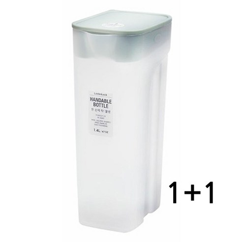 1+1 락앤락 냉장고 물병 잡기편한 도어포켓 슬림 냉장고 물통, 민트 2P, 1개, 1.4L