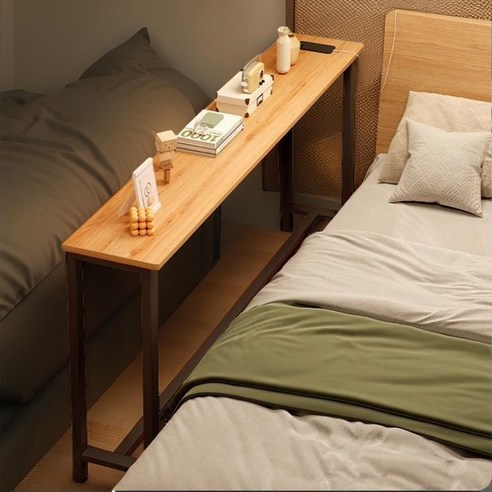 코지올 침대 거실 소파 뒤 좁은공간 긴 사이드 테이블 협탁 틈새 미니 선반, 블랙 블랙