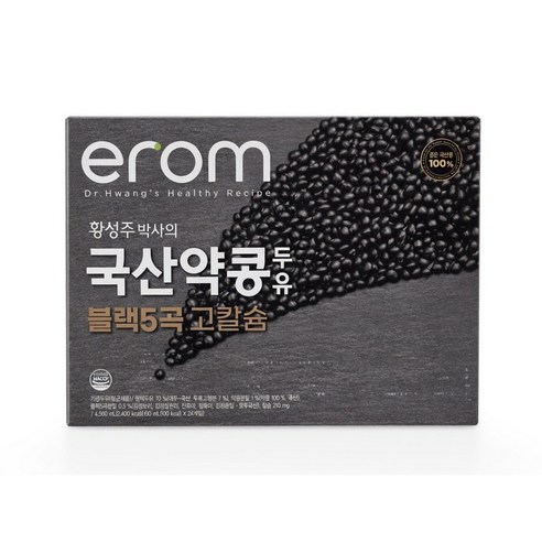 굿픽샵 코스트코 황성주박사의 국산약콩두유 블랙5곡 고칼슘 검은콩두유 24팩+고급사탕 증정, 190ml, 24개