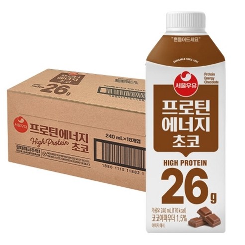 서울우유 프로틴 에너지 초코 240mlx18개 솔직 후기 | 실사용자 리뷰 분석 썸네일