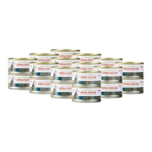 알모네이쳐 무스 고양이 주식캔 습식사료, 70g, 고등어, 24개