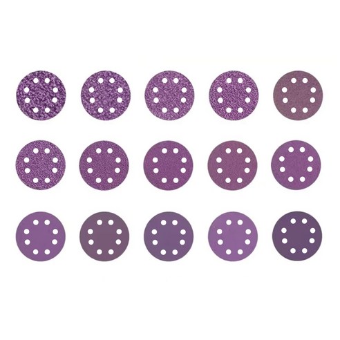 SABER 5인치(125mm) 8홀 세라믹 필름 원형사포 80~2000방 10종세트 입도별10장씩 (1Box 100장), 1박스