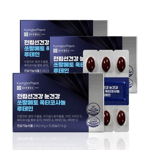 종근당홀딩스 경보제약 전립선건강 눈건강 쏘팔메토 옥타코사놀 루테인, 3개, 30정