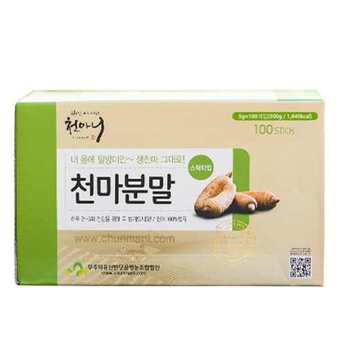 천마니 [천마니공식몰] 무주천마가루 분말스틱 1박스, 500g, 1개