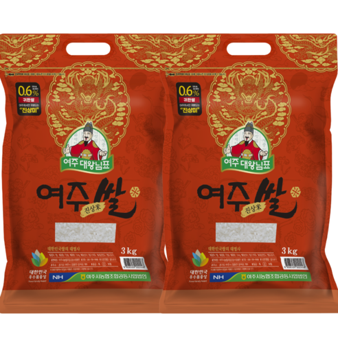 대왕님표 여주쌀 진상미, 상등급, 3kg, 2개