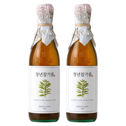 저온압착 청년 참기름, 350ml, 2개