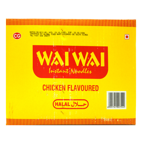 Wai Wai Chicken Flavour Instant Noodles 와이와이치킨라면 Halal 할랄 (5묶음 / 5묶음 )