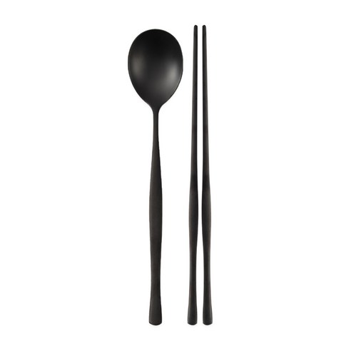 식세기 가능한 벨루에 티타늄 수저세트, 1세트, 숟가락+젓가락, 블랙