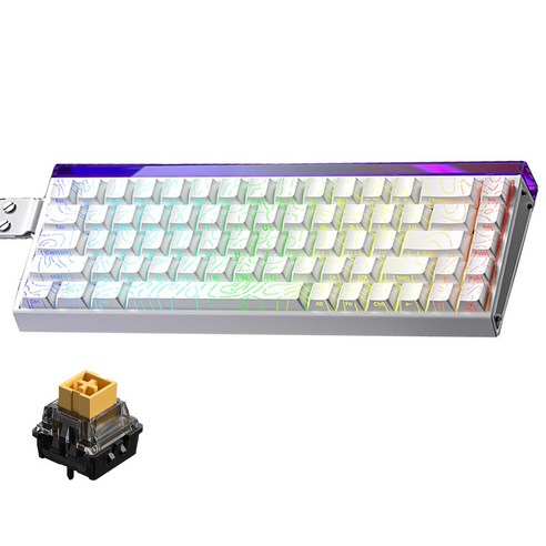 AULA HERO 68 HE 마그네틱 자석축 기계식 키보드 유선 8K 게이밍 키보드, RGB lighting box wired, White Contour Line