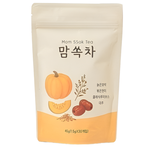 카페인 없는 맘쏙차 늙은호박 볶은현미 루이보스 대추 호박 붓기차, 1개, 30개입, 1.5g