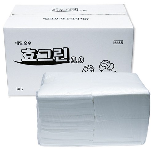 효그린 대용량 엠보싱 건티슈 3KG 1200매