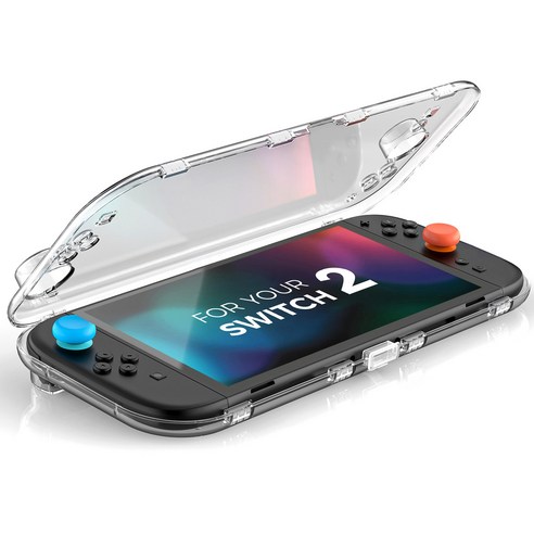 이이네 Switch 2 일체형 수납 케이스 먼지 방지 자석 투명 케이스 닌텐도 스위치2 본체 저장 케이스, 1개, 투명색 케이스, L1165