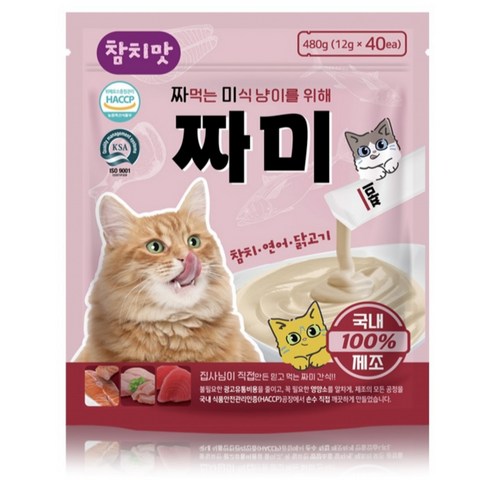 짜미 국내생산 1등급 짜먹는 고양이 간식 3세트 120P, 12g, 120개, 참치