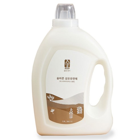 숲바른 아기 유아 대용량 섬유유연제, 2개, 2.8L