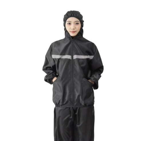 경량 통풍형 작업복 상하의 실내작업용 모자형 일반형, 1세트, 검정색 모자형