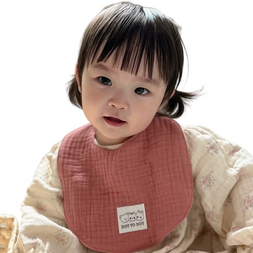돗투돗 백화점라인 레인보우 6중거즈 턱받이 매장동일상품, 1개, 1개입, 진코랄