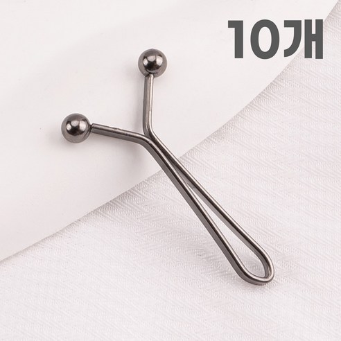 픽앤딜 Y핀 멀티 클립 바지 스커트 허리 줄임 핏 조절 스카프 홀더, 메탈블랙, 10개