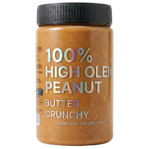 퓨어올레 땅콩버터 하이올레익 100% 무첨가 무가당 크런치 땅콩버터, 500g, 1개
