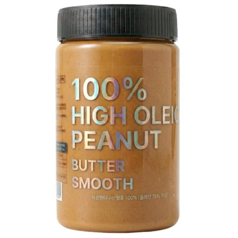 퓨어올레 땅콩버터 하이올레익 100% 무첨가 무가당 스무스 땅콩버터, 1개, 500g