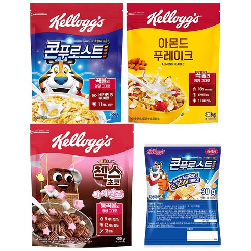 켈로그 BEST 시리얼 3종 모음 B (콘푸로스트 아몬드푸레이크 첵스초코마시멜로) + 증정 30g, 1.03kg, 1개