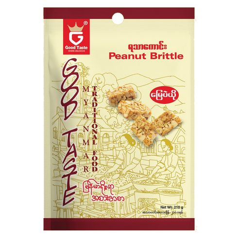 Peanut Brittle 땅콩강정 땅콩80% 천연재료 수제강정 개별포장 미얀마, 210g, 2개
