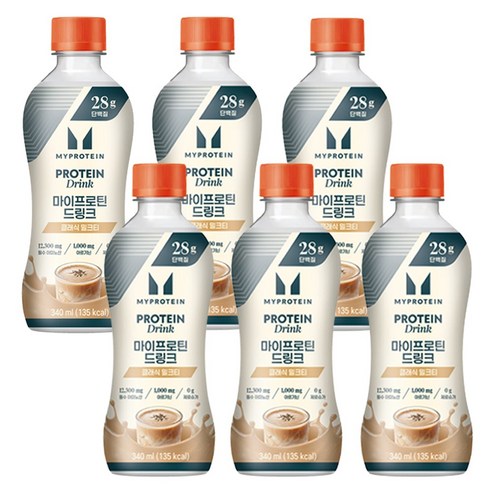 마이프로틴 드링크 클래식 밀크티, 6개, 340ml