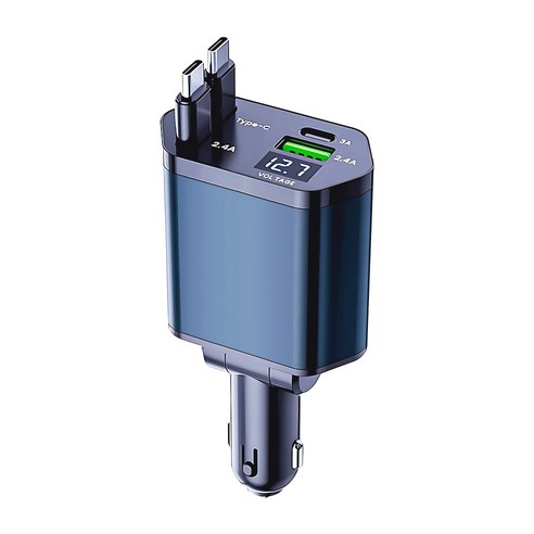 4-in-1 롤업식 자동차 멀티 기능 고속 충전기 120W, 검정색, typec*1