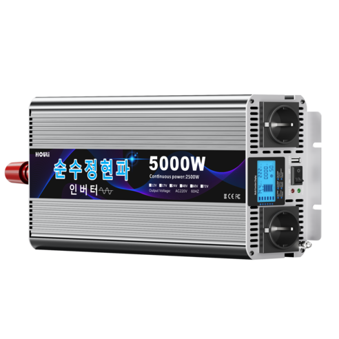 HOULI 순수정현파 220V 인버터 3000W~7000W 정격 1500W~3500W 12V 24V 차량 캠핑용, 1개, 5000W-24V